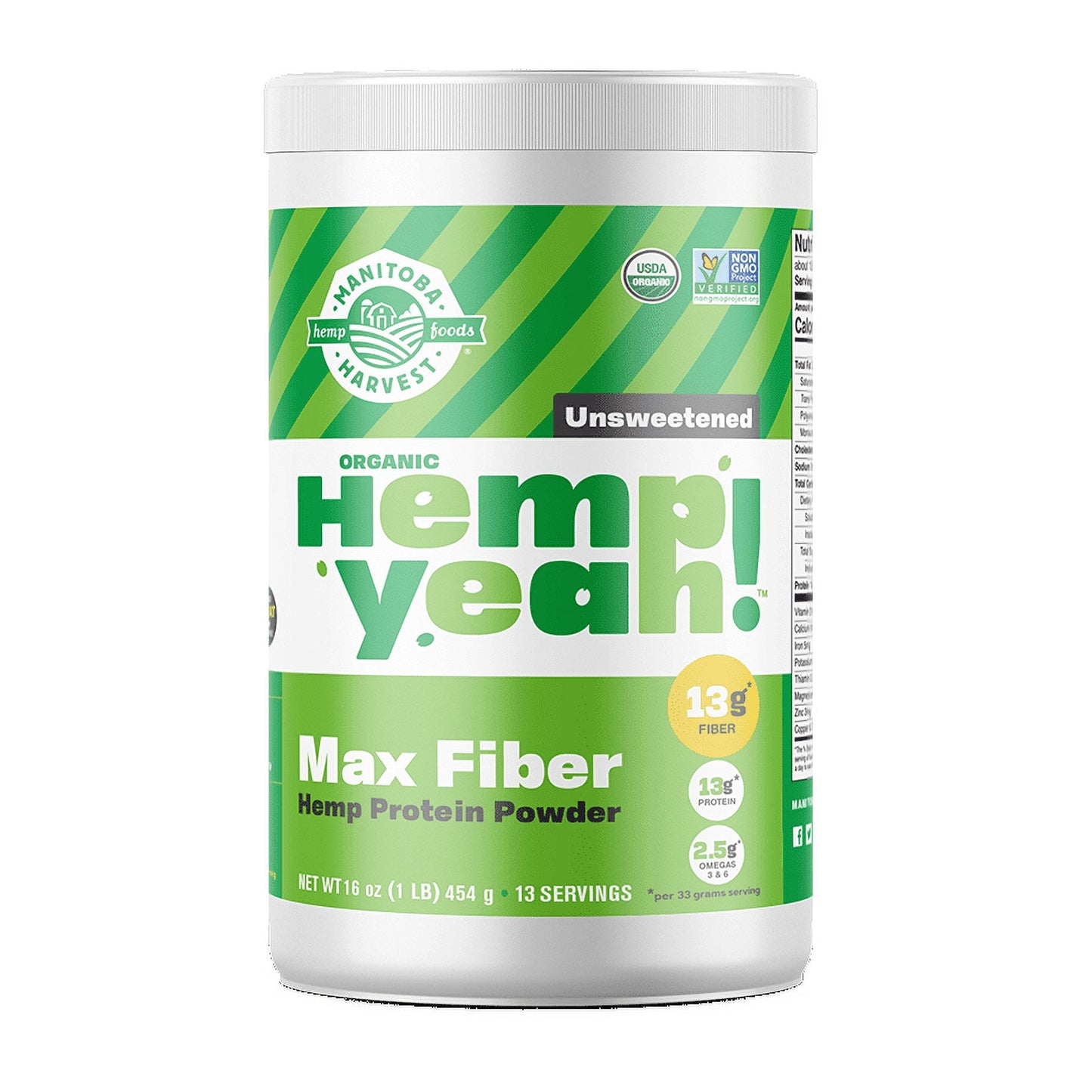 Manitoba Harvest Organic Hemp Protein With Fiber, 16 Oz