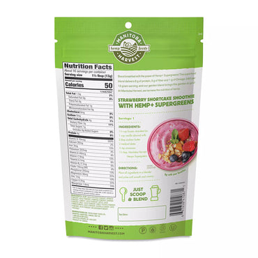 Manitoba Harvest Organic Hemp Plus Supergreens Powder, 7.5 Oz