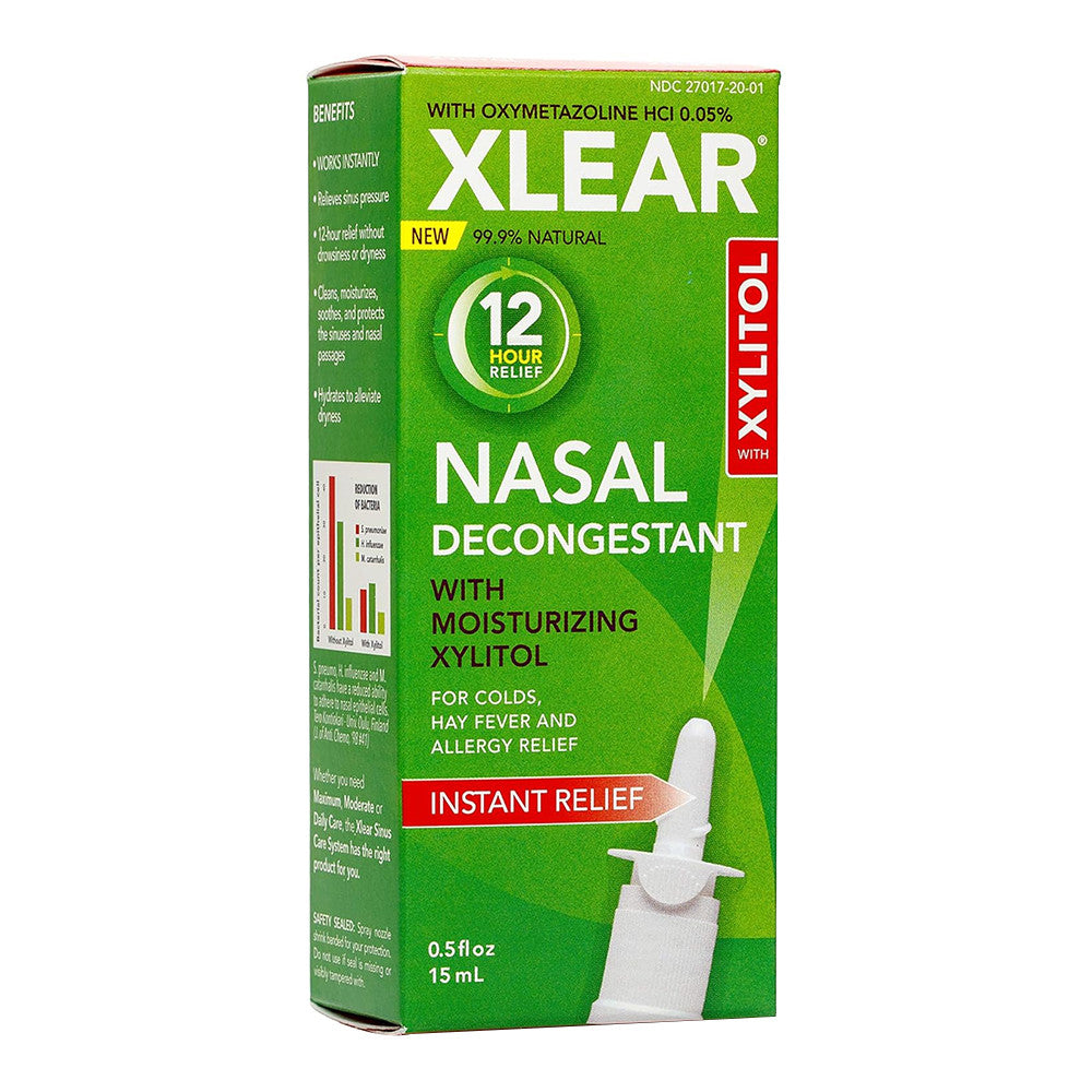 Xlear 12 Hour Nasal Decongestant Spray, 15 Ml