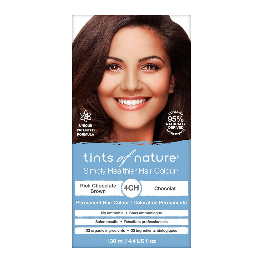 Tints of Nature 4CH Rich Chocolate Brown Permanent Hair Colour, 4.4 Oz