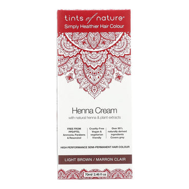 Tints of Nature Light Brown Semi Permanent Henna Cream Hair Colour, 2.46 Oz