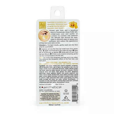 Earth Therapeutics Gold Pure Gel Under Eye Mask, 2 Ea