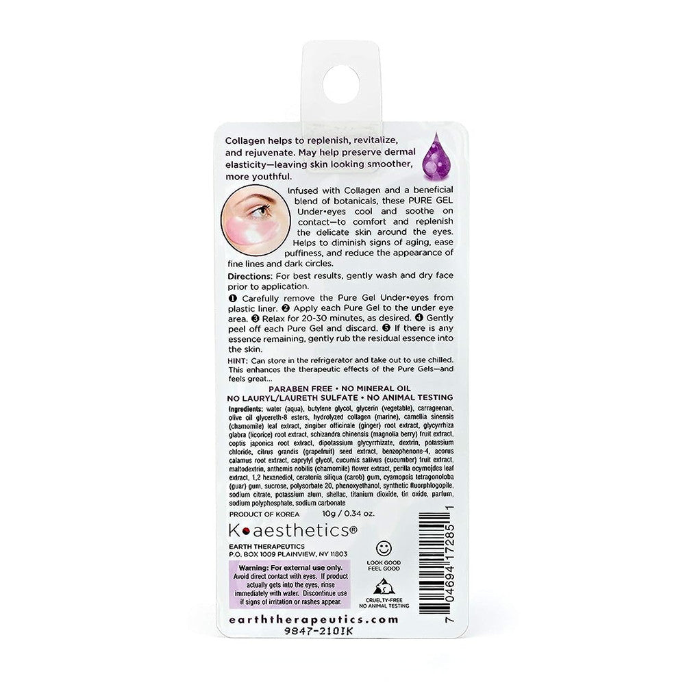 Earth Therapeutics Pure Gel Under Eyes Collagen, 2 Ea