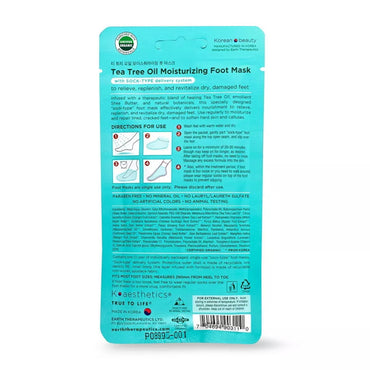 Earth Therapeutics Tea Tree Oil Moisturizing Foot Mask, 1 Ea