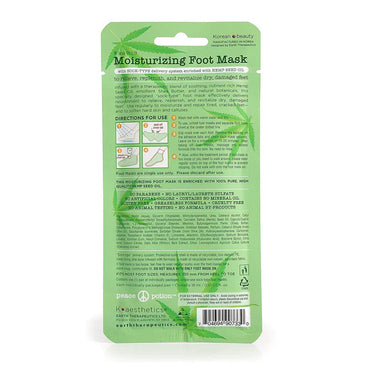 Earth Therapeutics Moisturizing Foot Mask With Hemp Seed Oil, 1 Ea