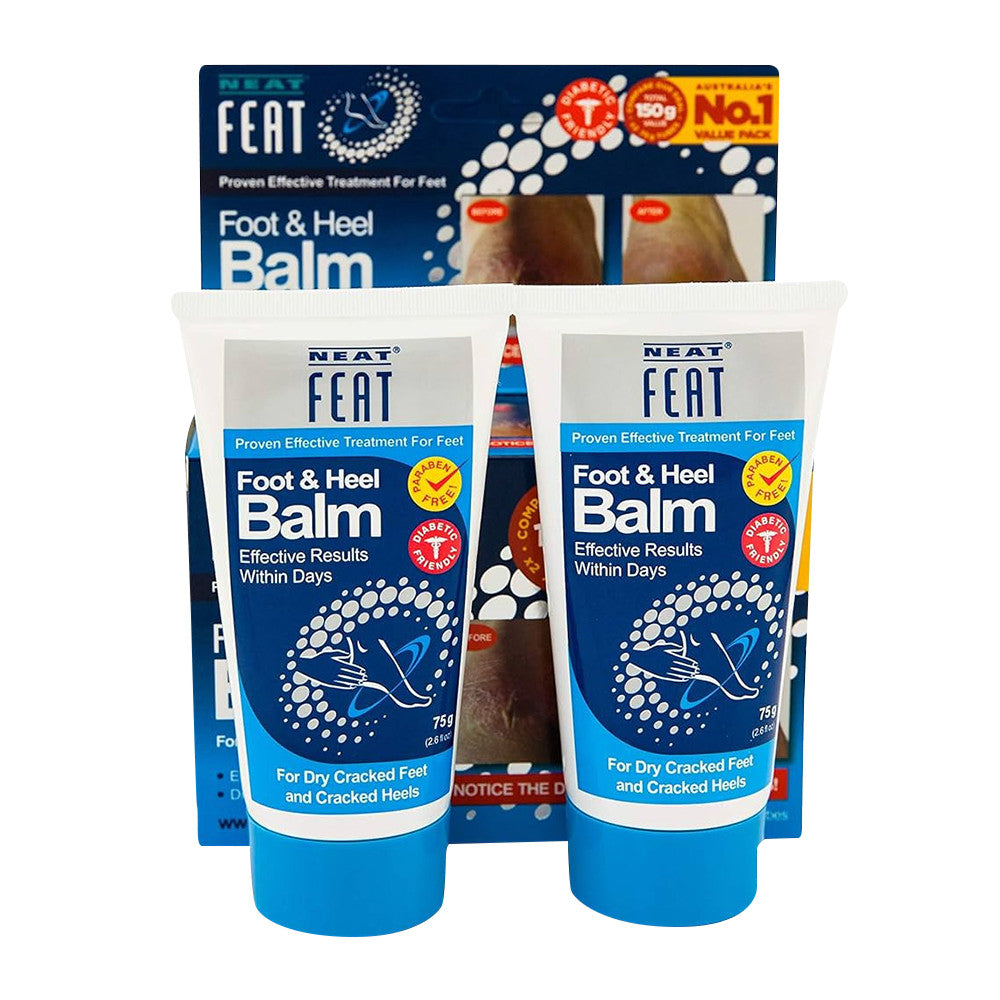 Neat Feat Foot and Heel Balm Twin Pack for Dry Cracked Feet and Heel, 5.3 Oz