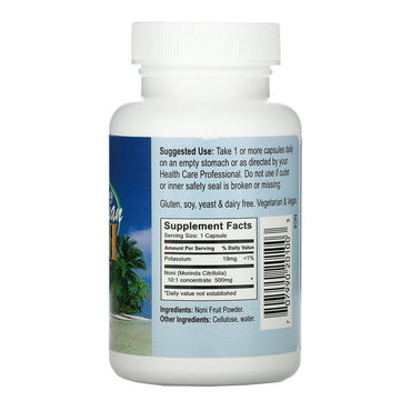 Earths Bountry Hawaiian Noni Fruit Dietary Supplement 500 Mg, 60 Ea