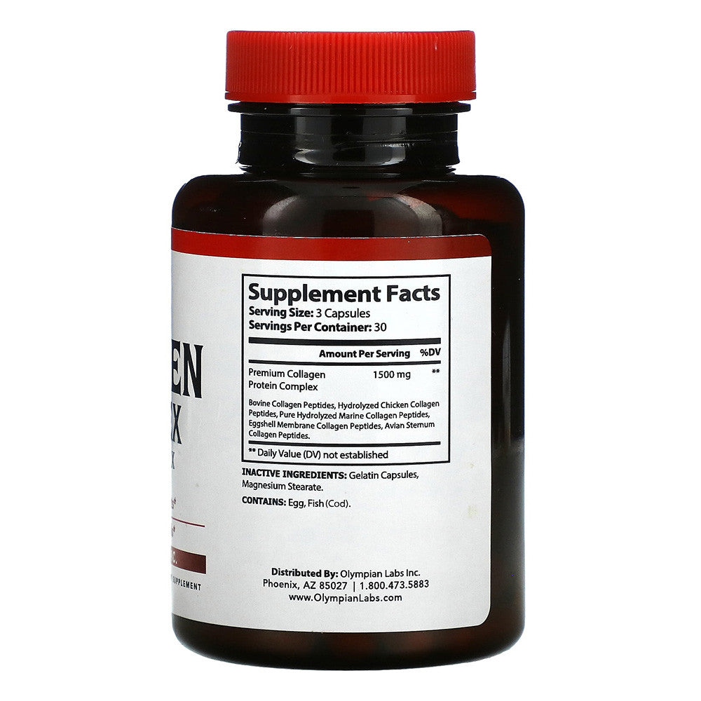 Olympian Labs Collagen Complex Type I, II, III, V, X Capsules, 90 Ea