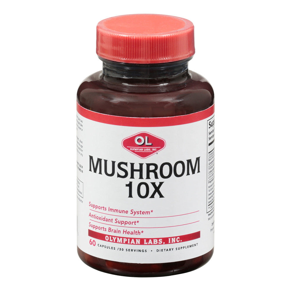 Olympian Labs 10X Mushroom Supplement Capsules For Brain Health, 60 Ea