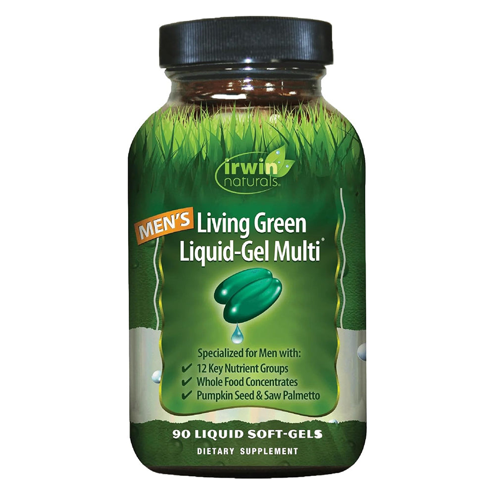 Irwin Naturals Mens Living Green Liquid Gel Multi Softgels 90Ea