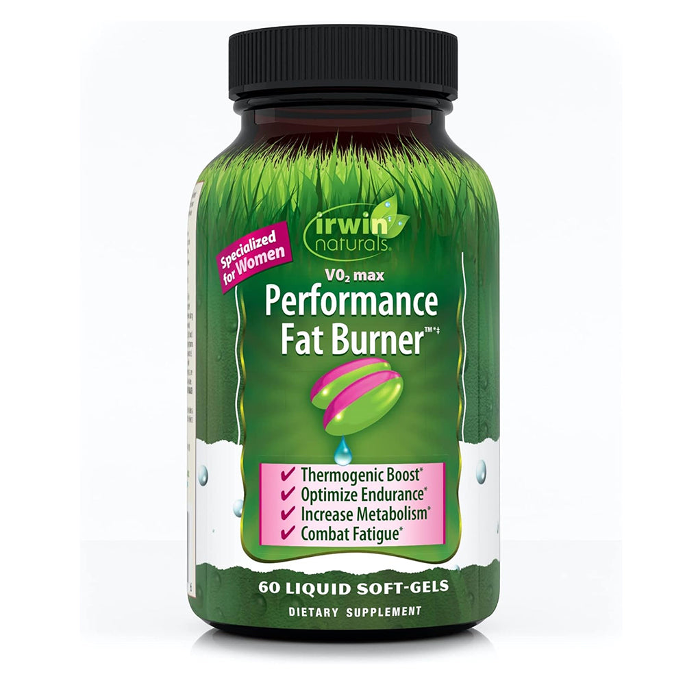 Irwin Naturals V02 Max Performance Fat Burner Liquid Softgels Boost Thermogenesis and Metabolism 60Ea