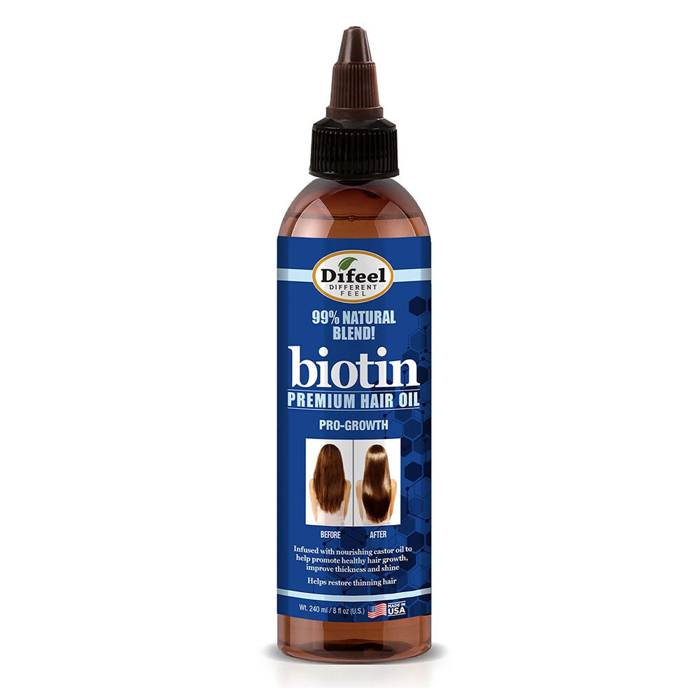 Difeel 99% Natural Biotin Pro-Growth Premium Hair Oil, 8 Oz
