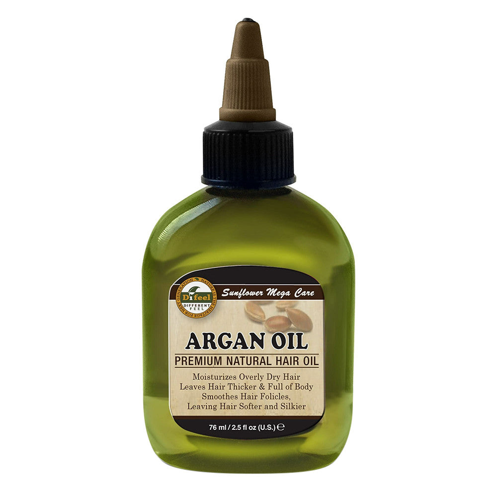 Difeel Sunflower Mega Care Argan Oil Premium Natural Hair Oil, 2.5 Oz