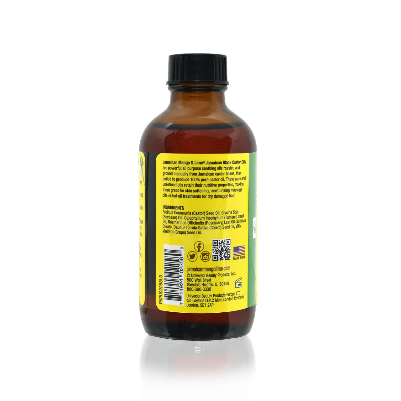 Jamaican Mango and Lime Black Rosemary Castor Oil, 4 Oz