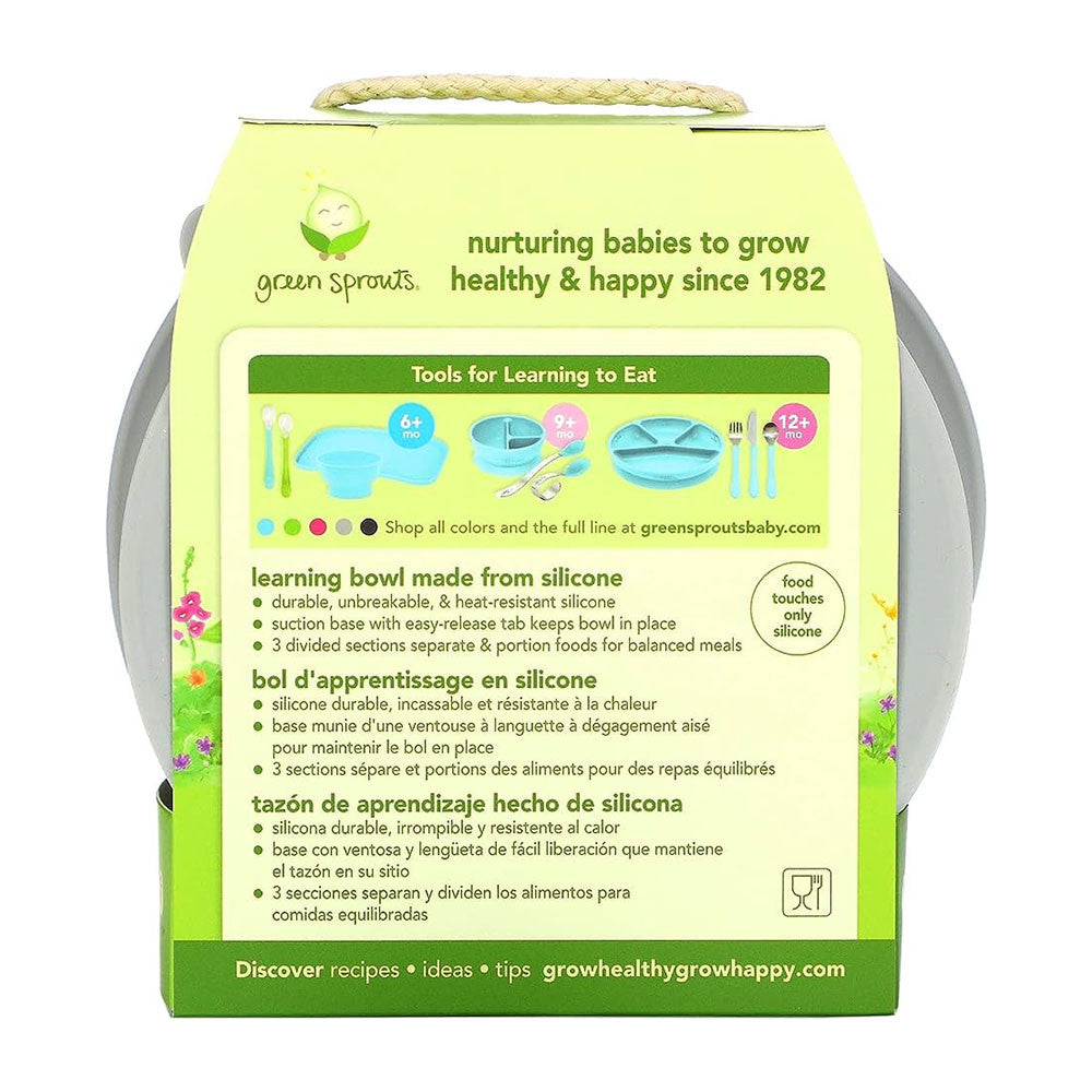 green sprouts Learning Bowl, 9 Months Plus, Silicon, 1 Ea