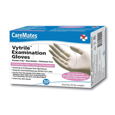 Caremates Vytrile Examination Gloves Medium, 50 Ea