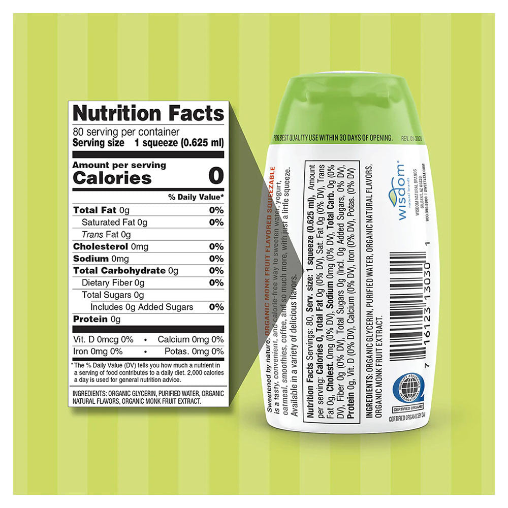 SweetLeaf Organic Monk Fruit Sweetener Squeezable, 1.7 Oz
