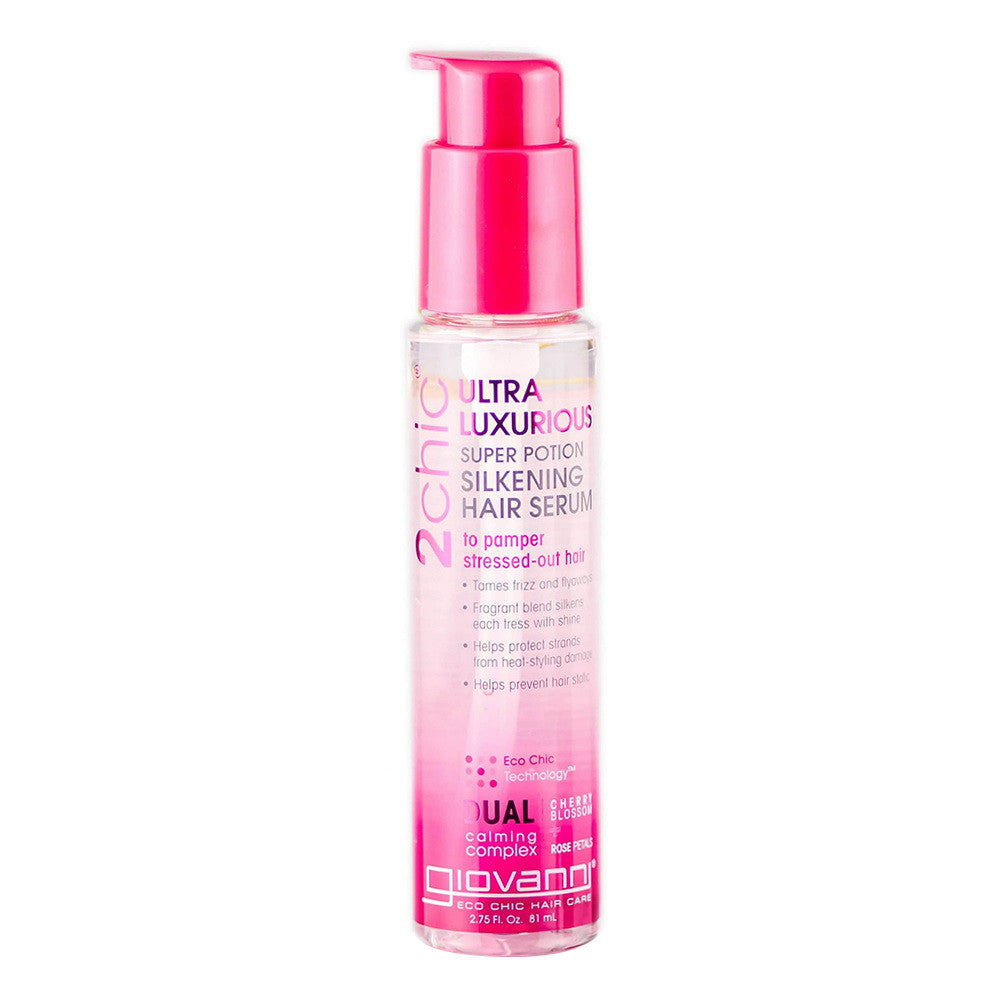 Giovanni 2chic Ultra Luxurious Super Potion Silkening Hair Serum, Cherry Blossom and Rose Petals, 2.75 Oz