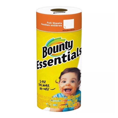 Bounty Basic White Paper Towels Regular Roll, 40 Sheets/30 Rolls