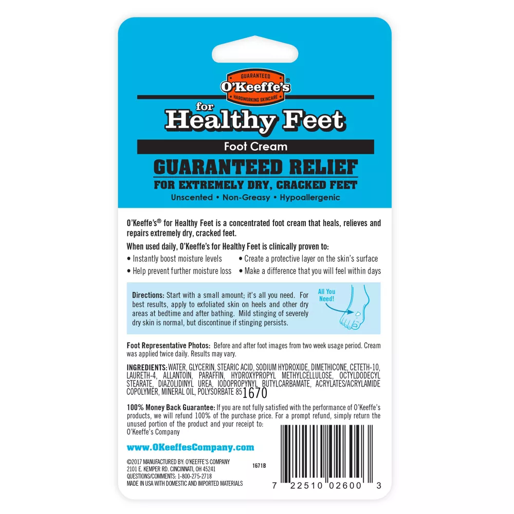 OKeeffes For Healthy Feet Daily Foot Cream, 2.7 oz