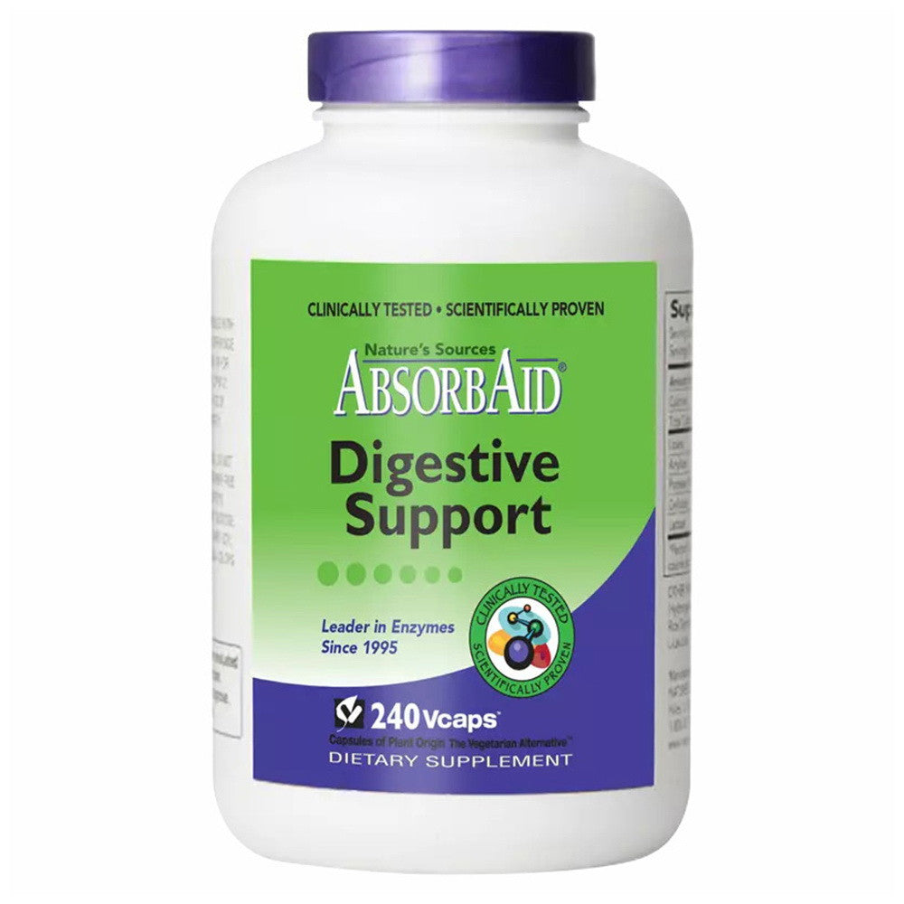 Natures Sources Absorb Aid Digestive Support Vegetarian Capsules - 240 Ea