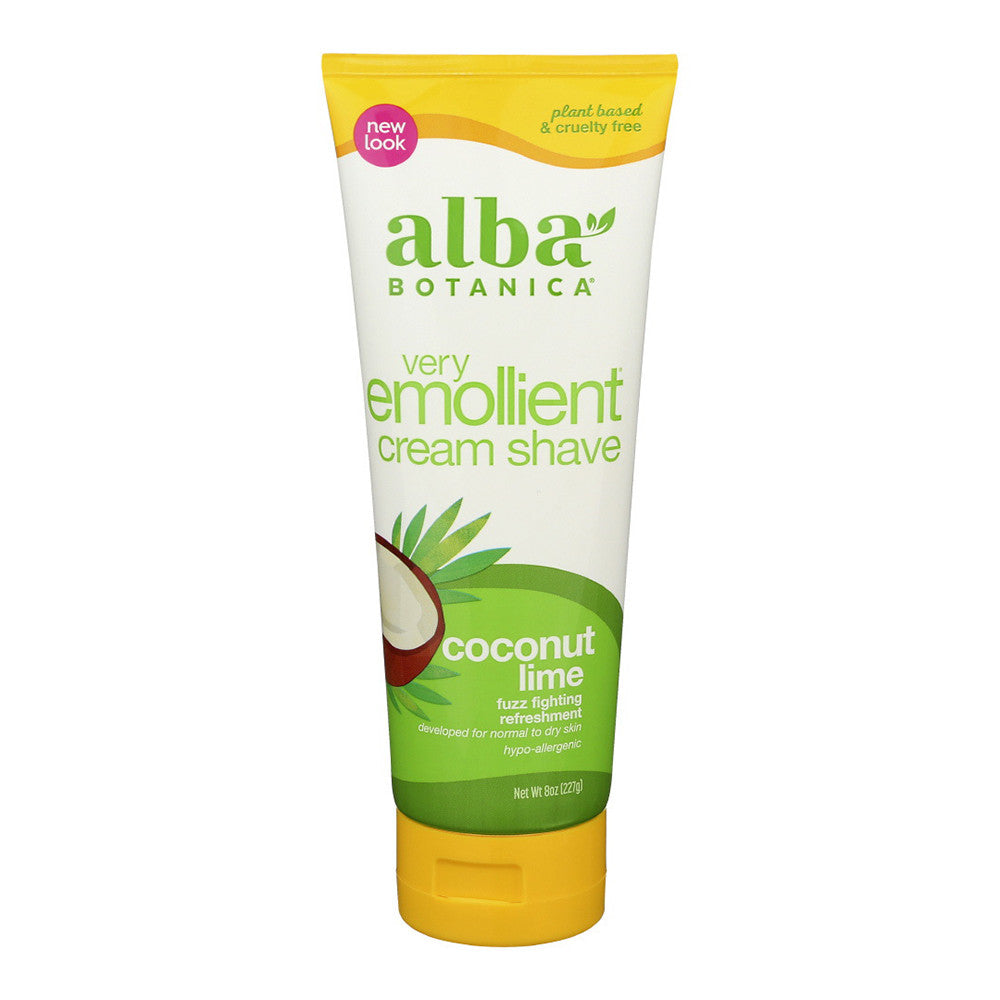 Alba Botanic Moisturizing Cream Shave, Coconut Lime Original Formula, 8 Oz