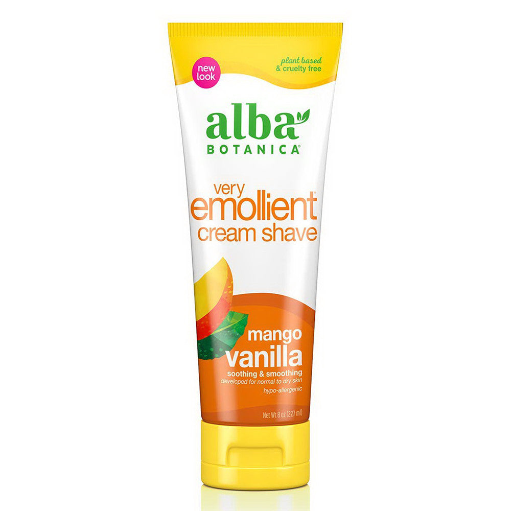 Alba Botanica Shave Moisturizing Cream Mango Vanilla, 8 Oz