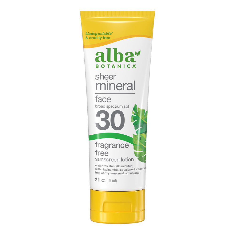 Alba Botanica Sheer Mineral Sunscreen Lotion Broad Spectrum SPF 30, 2 Oz