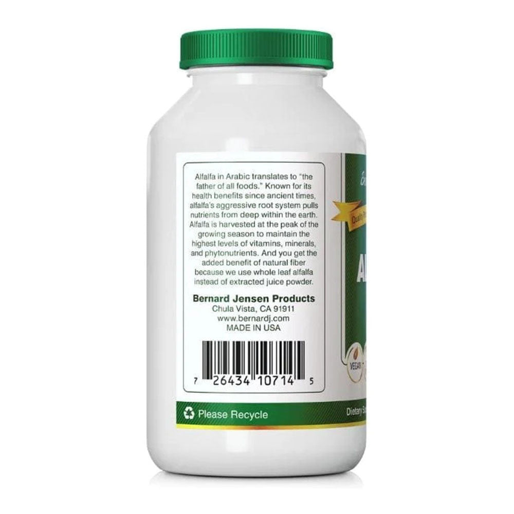 Bernard Jensens Alfalfa Leaf Supplement Tablets, 500 Ea
