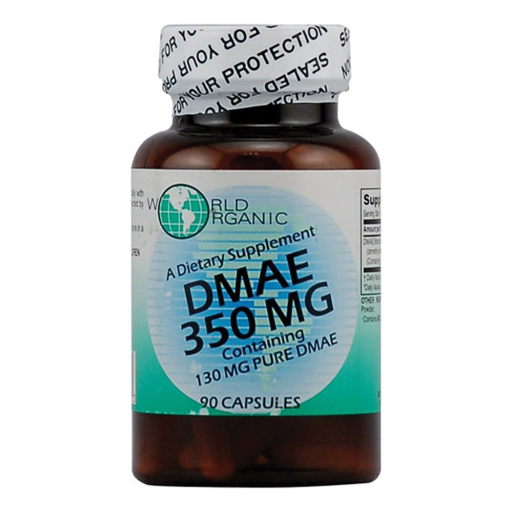 World Organic DMAE 350mg Capsules Support Improve Memory and Focus 90Ea