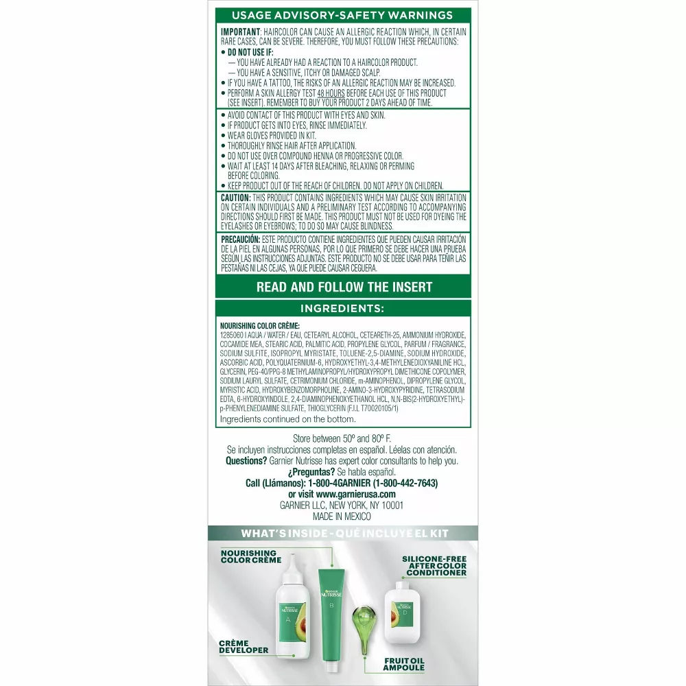 Garnier Nutrisse Dark Brown Nourishing Permanent Hair Color Creme 40, 1 Ea
