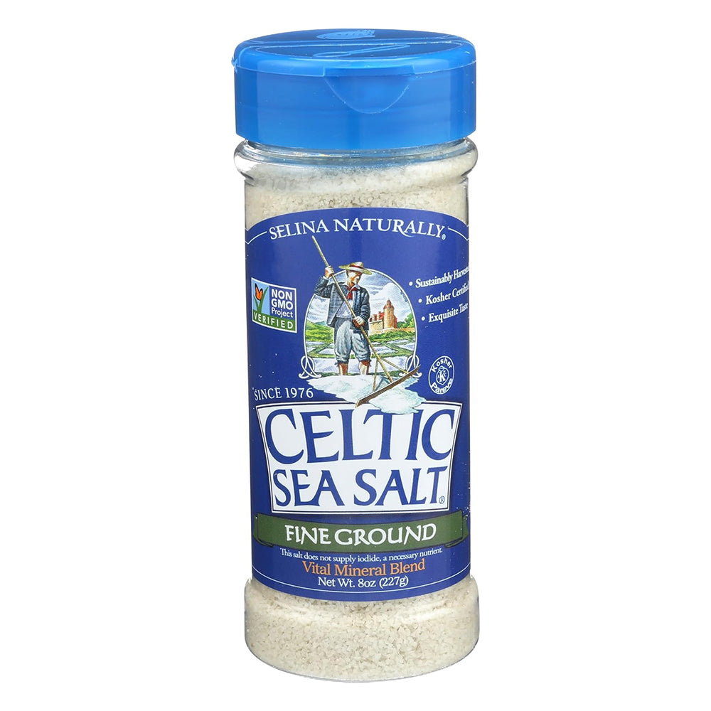 Celtic Sea Salt Fine Ground Shaker for Cooking and Seasoning Food 8Oz (227g)