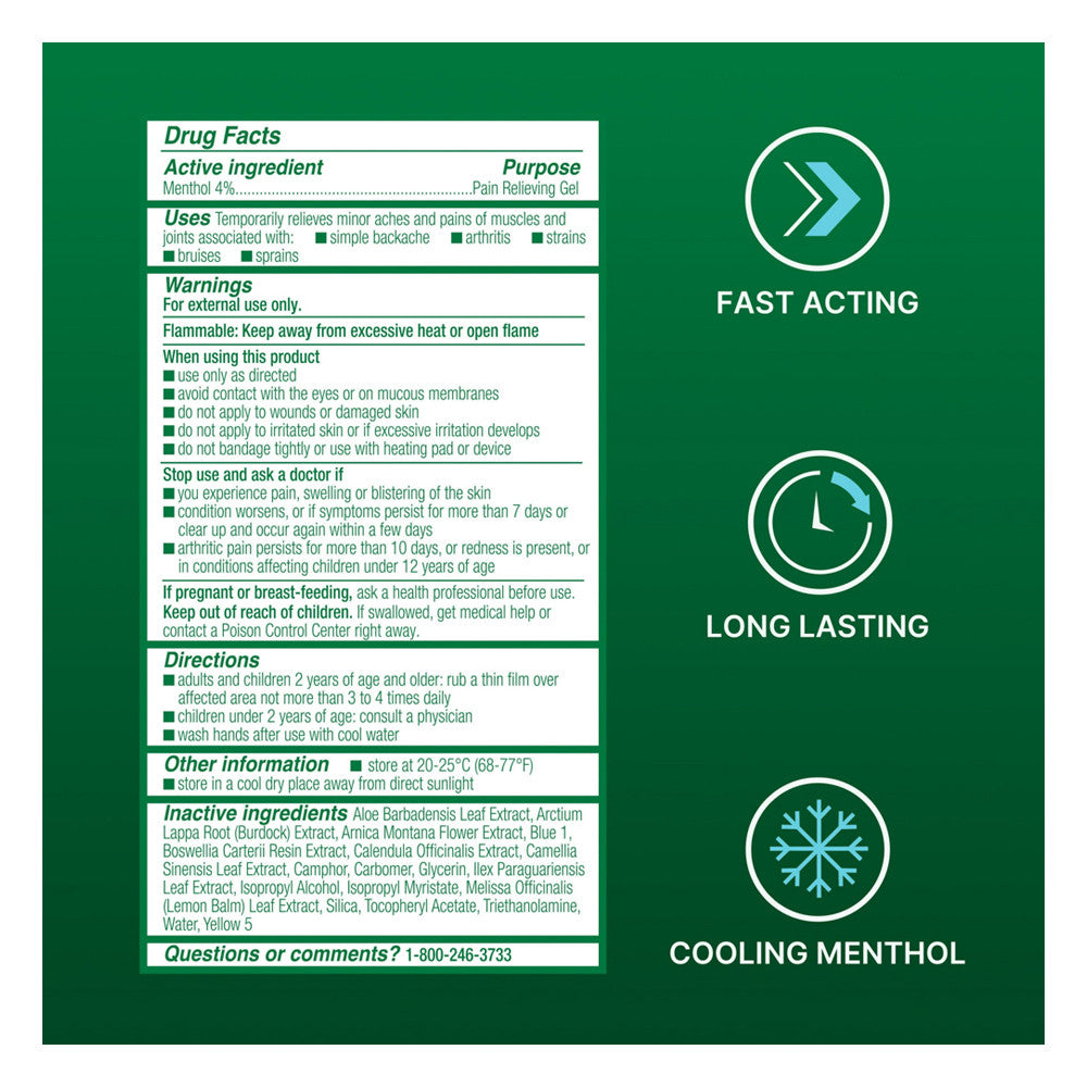 Biofreeze Pain Relieving Gel, Arthritis, Muscle, Joint and Back Pain Relief, 3 Oz