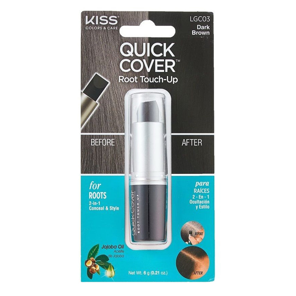 RED by Kiss Root LGC03 Touch Up Stick Dark Brown Instant Gray Coverage Hair Color Stick 0.21Oz (6g)