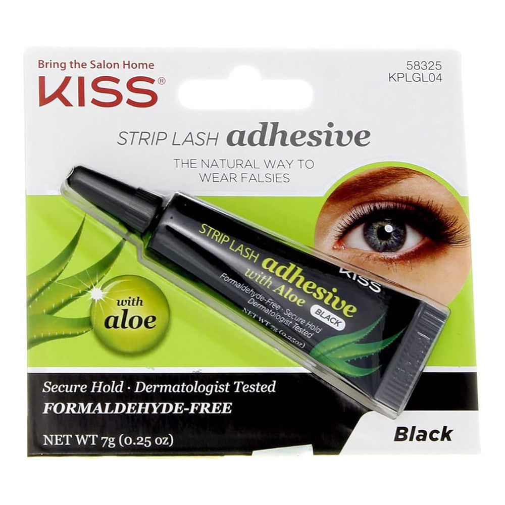 Kiss Strip Lash Adhesive With Aloe, Black, 0.24 Oz