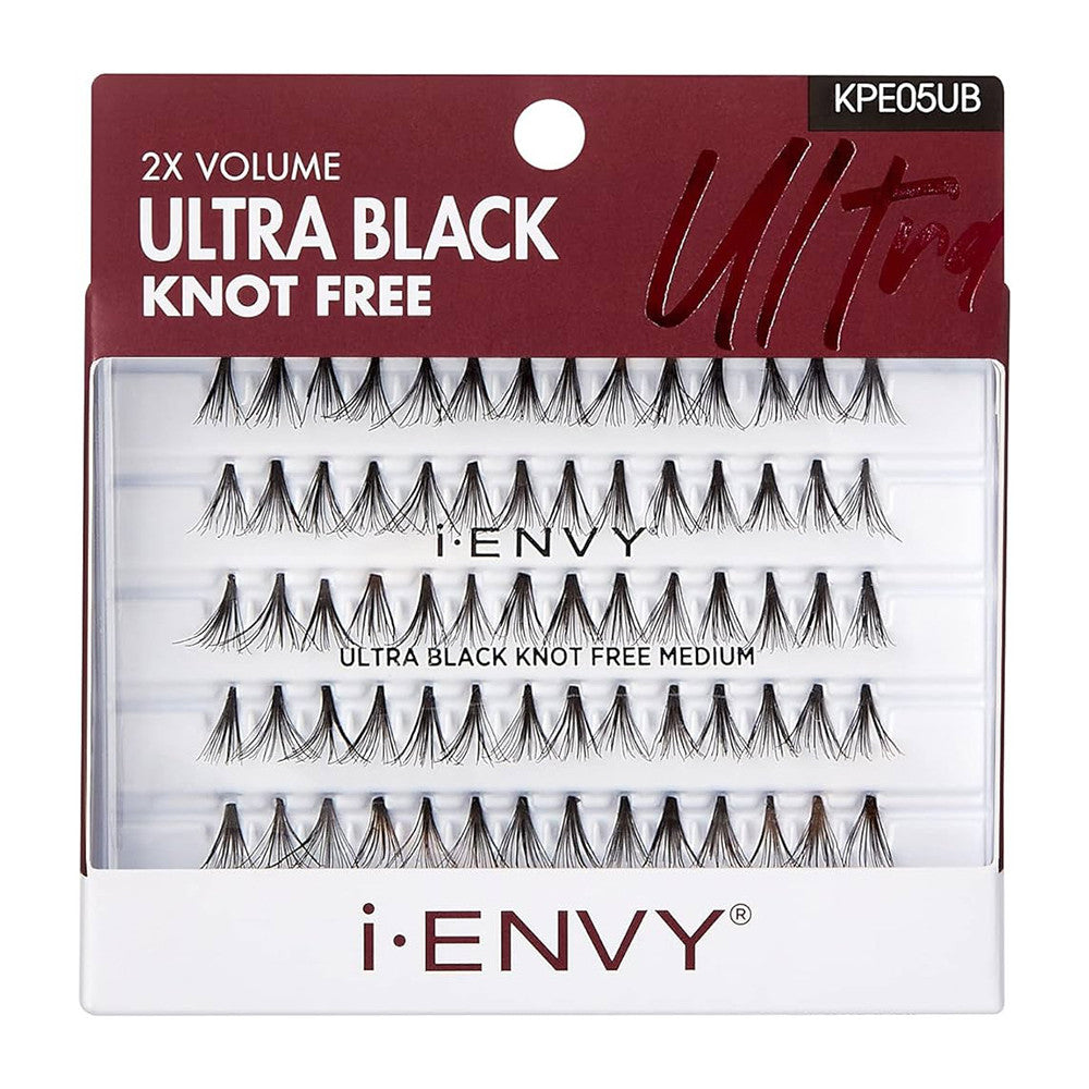 Kiss I Envy Ultra Black Flare Long Individual Eye Lashes, 70 Ea