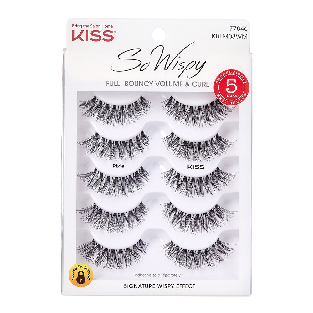 Kiss So Wispy Pixie False Eyelashes Black 5Pairs