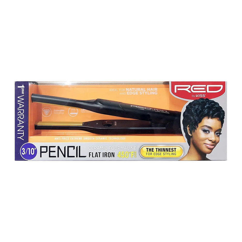 Red by Kiss 3/10 Inch Pencil Ceramic Flat Iron Hair Straightener, 1 Ea