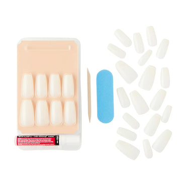 Kiss Salon Acrylic Natural Revolutionary Nails with 28 Nails and Glue, Long, 1 Ea