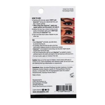 Kiss I Envy Lash Glue and Eye Liner, Black, 0.02 Oz