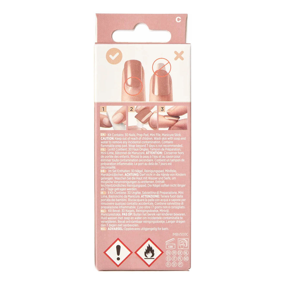 Kiss Impress Bare but Better Press On Nails, Simple Pleasure, 30 Ea