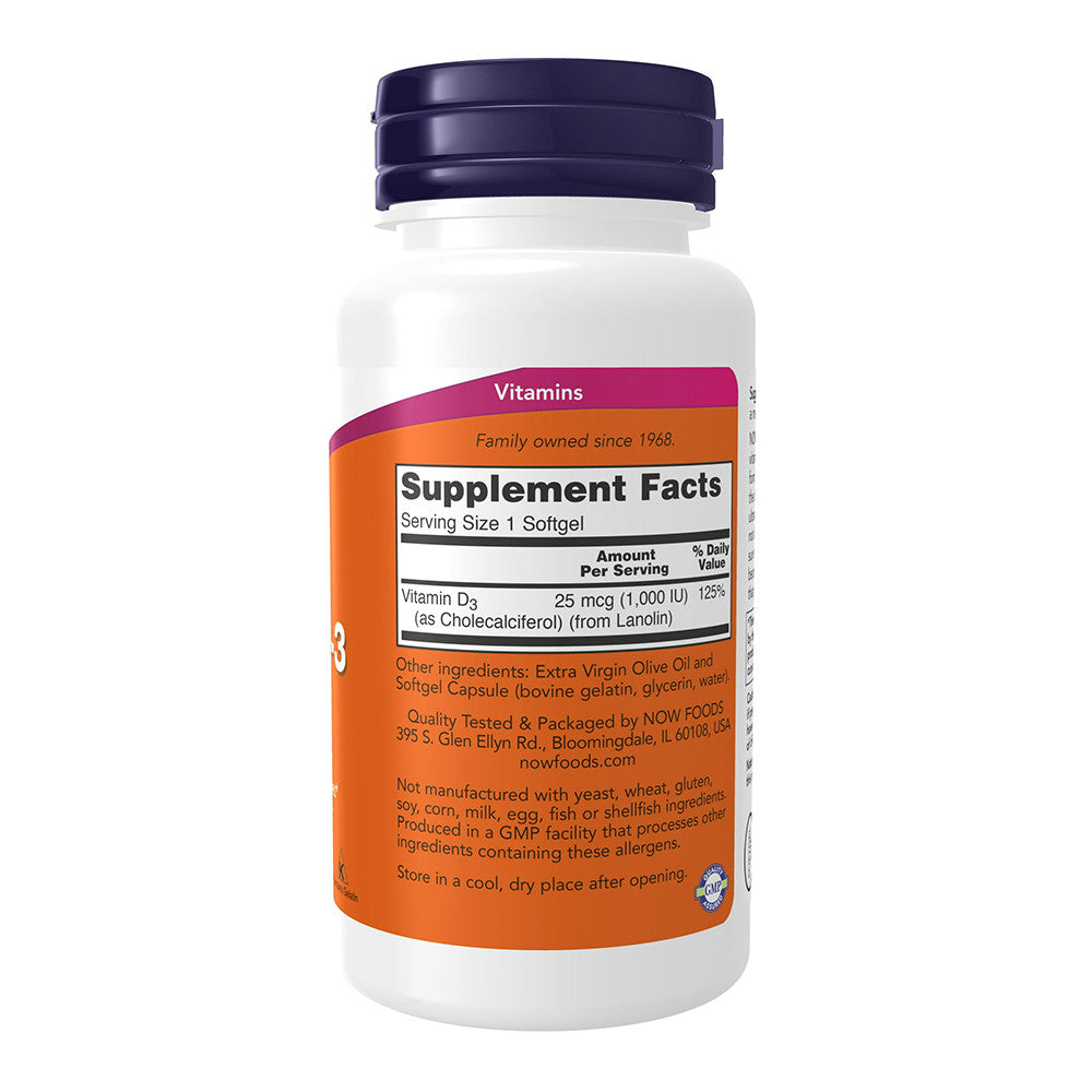 Now Food Vitamin D-3 1,000 IU, 180 Ea