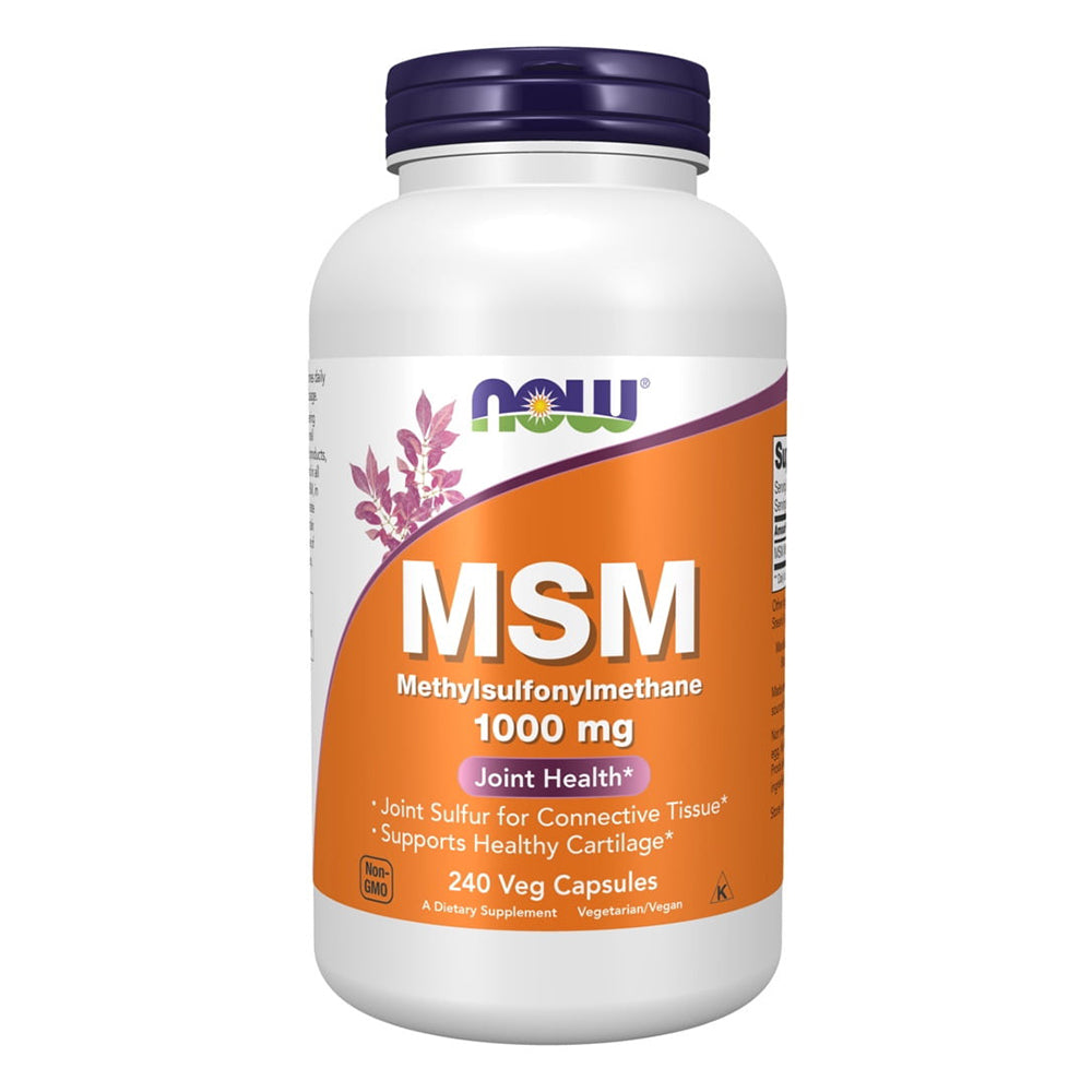 Now Foods MSM 1000 mg Veg Capsules for Joint Health Support 240Ea