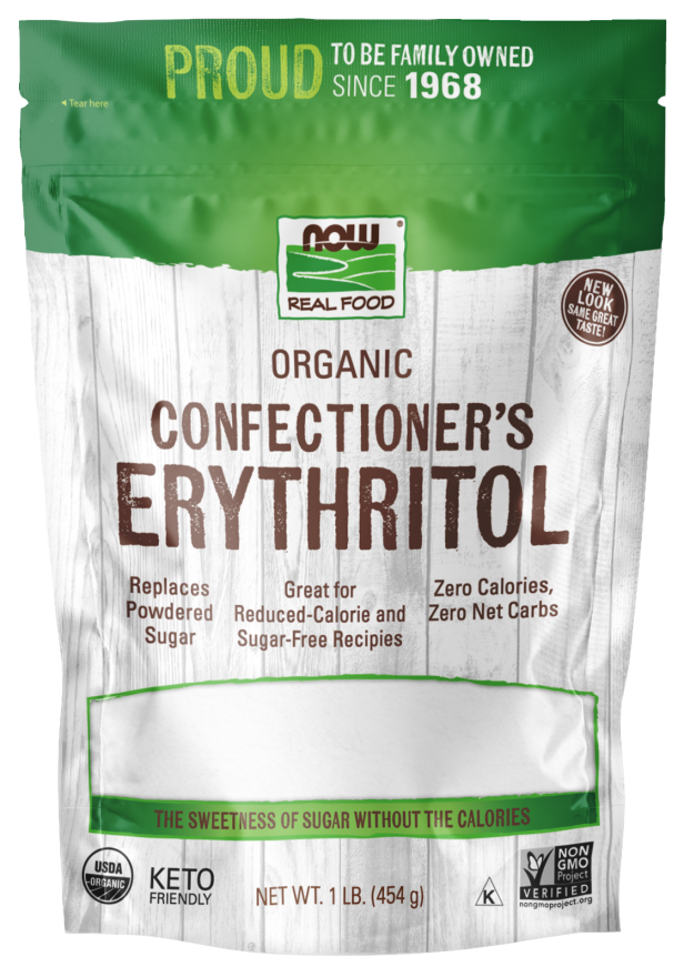 Now Foods Organic Confectioners Erythritol Powder, 16 Oz
