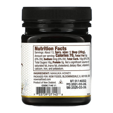 Now Foods Manuka Honey Sweet Rich And Robust Flavor, 8.8 Oz