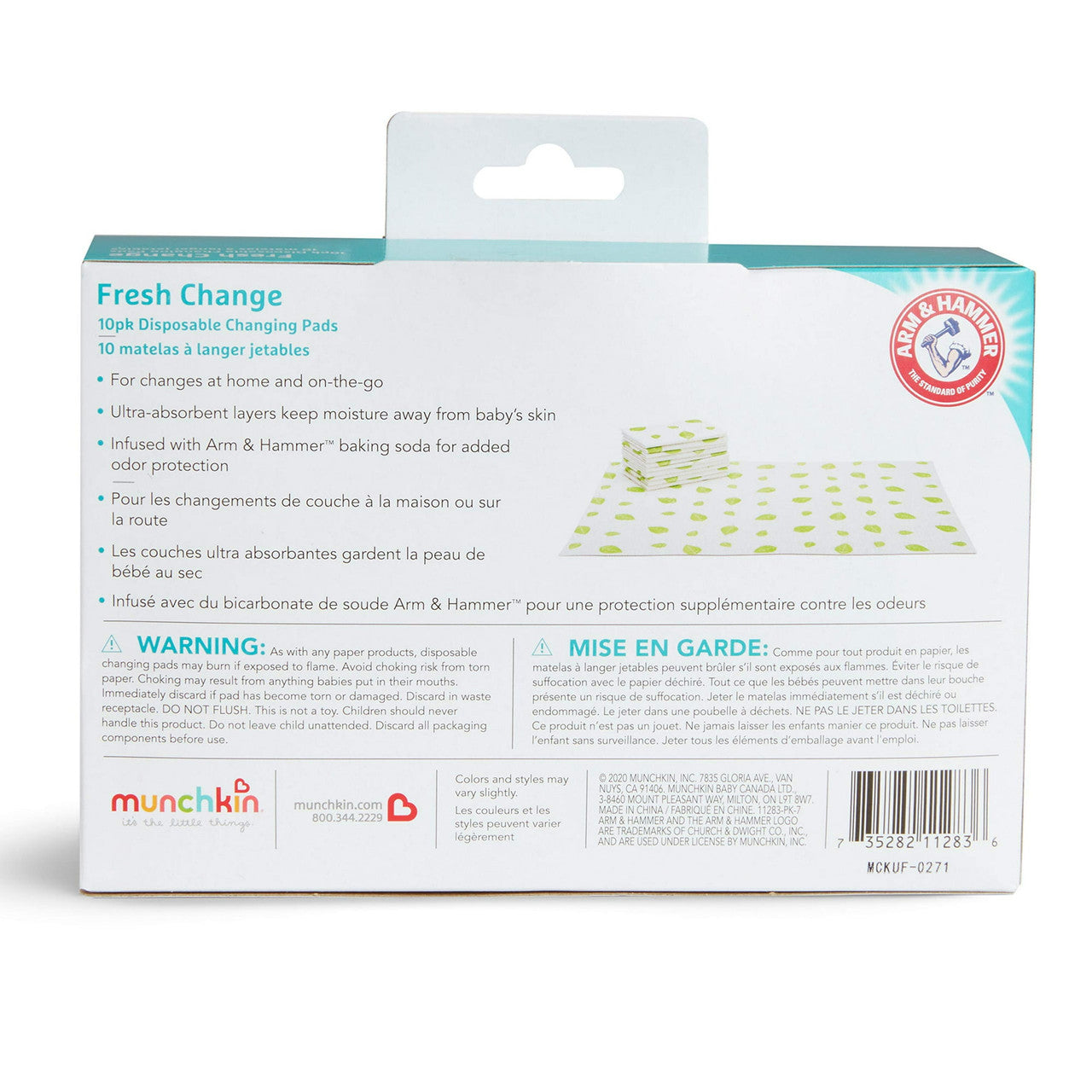 Munchkin Arm And Hammer Disposable Changing Pad - 10 Ea