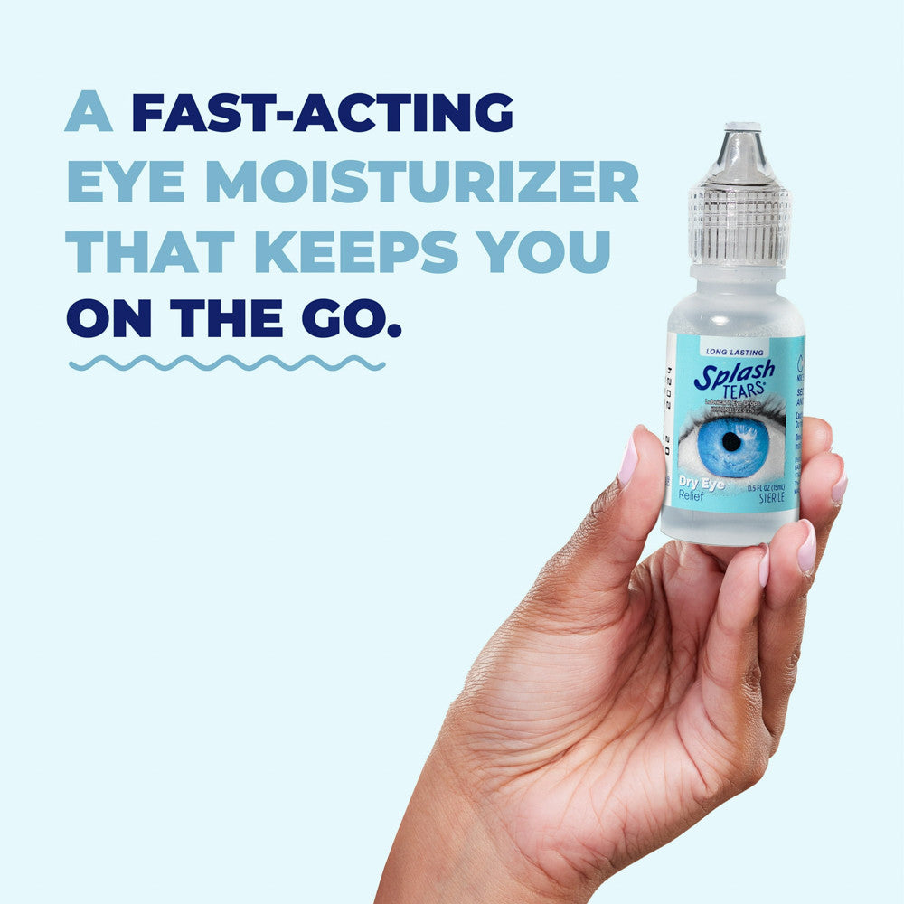 Splash Tears Lubricant Eye Drops Fast Acting Artificial Tears for Dry Eyes, 0.5 Oz