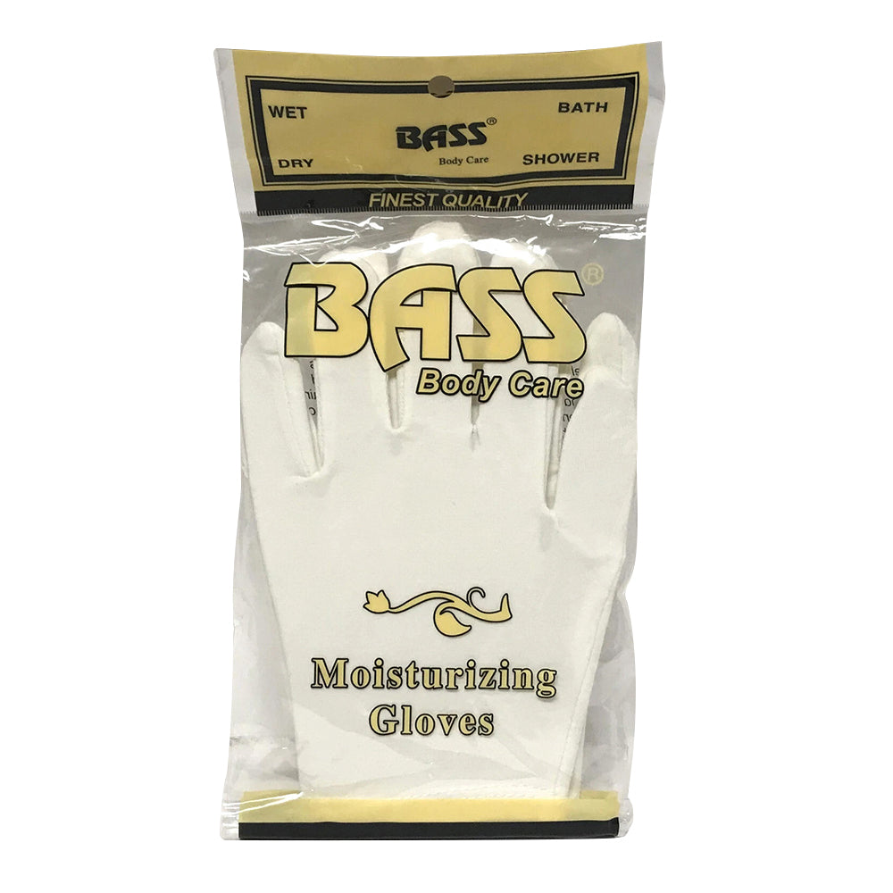 Bass Brushes Body Care Moisturizing Hand Gloves Pair White 1Ea