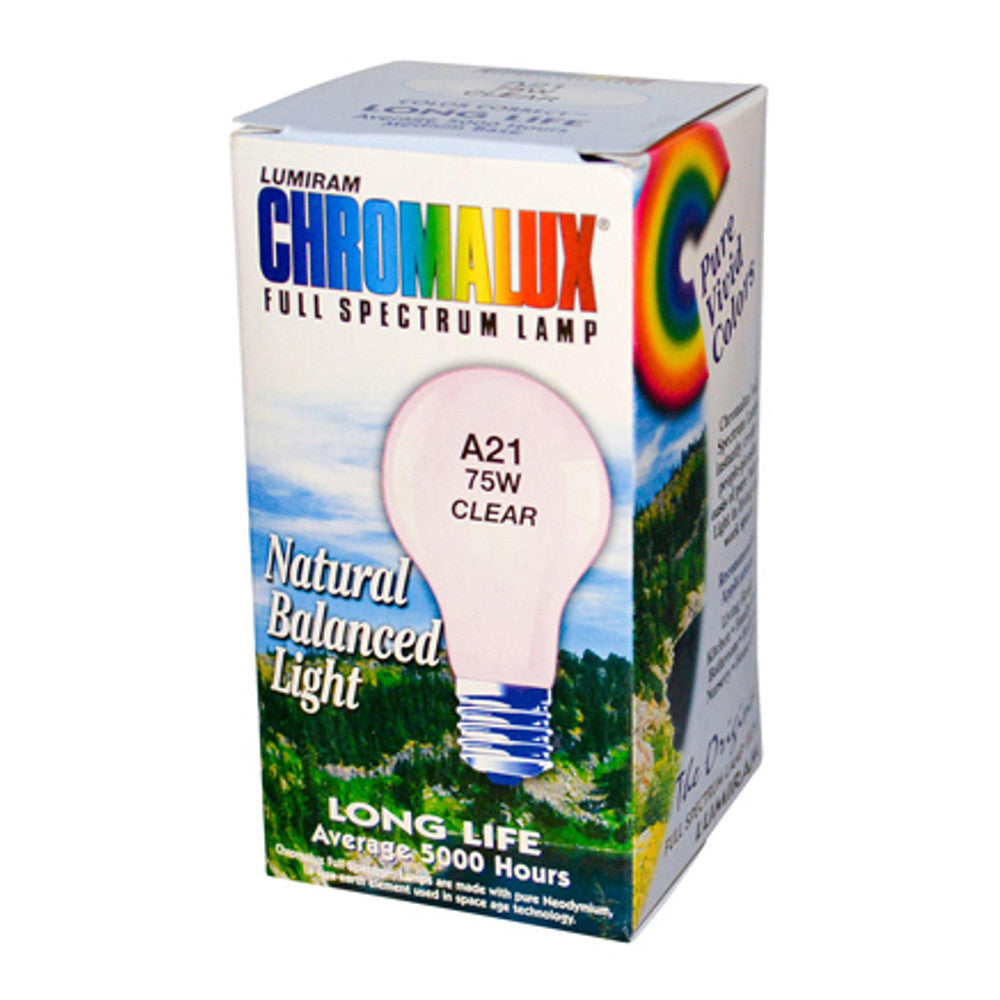 Chromalux Full Spectrum A21 Frosted Bulb 75W, 1 Ea