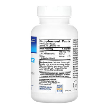 21st Century Calcium Citrate Pius D3 Petites Tablets, 20 Ea